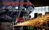 A person is using a cordless angle grinder to cut metal, creating sparks. Náhled obrázku produktu