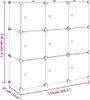 vidaXL Policový systém Cube Shelf s 9 policemi Černá a bílá Náhled obrázku produktu 7