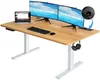 A modern adjustable height desk with dual monitors, a laptop, keyboard, mouse, and headphones. Anteprima dell’immagine prodotto