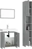 vidaXL 3-tlg. Badmöbel-Set Grau Sonoma Holzwerkstoff Produktbild-Vorschau 4