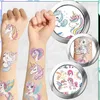 Temporäre Einhorn-Tattoos für Kinder, Set mit 20 Bögen Produktbild-Vorschau 6