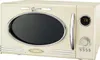 A retro-style cream-colored microwave oven with a silver handle and trim, shown from the front. Náhľad obrázku produktu