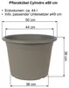 MePla - Set - Pflanzkübel Cylindro ø 50 + Untersetzer ø 49 Produktbild-Vorschau 2