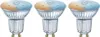 Three LED light bulbs are shown against a white background. Produktbild-Vorschau