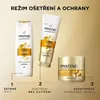 Three Pantene hair care products are displayed against a gradient background, with numbered steps indicating a routine. Podgląd zdjęcia produktu