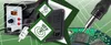 A collage-style marketing image for a hot air soldering station, featuring product components and graphic overlays. Produktbild-Vorschau