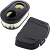 A black air filter and a black cover are shown on a white background. Produktbild-Vorschau