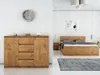 Kommode mit 4 Schubladen 2 Schränke 140cm Klamotenschrank Produktbild-Vorschau 3