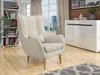 Designové křeslo ušák LEVI - špinavé bílé Náhled obrázku produktu 1