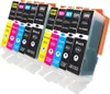 A set of printer ink cartridges arranged diagonally on a white background. Produktbild-Vorschau