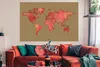 MuchoWow® Poster Weltkarte - Rot - Aquarell 180x120 cm - Produktbild-Vorschau 2