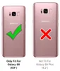 Two phones are shown side-by-side, one with a green checkmark and the other with a red X, indicating compatibility. Produktbild-Vorschau