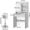 Toaletní stolek Vicco Laura Bílá 70 cm s taburetem, Model Náhled obrázku produktu 3