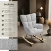 Fauteuil à bascule TORVE rembourré - Bouclé gris clair Voir les images du produit 2