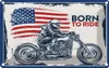 vianmo Blechschild 20x30 cm Biker Born to Ride USA Produktbild-Vorschau 1