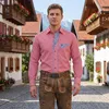 Chemise pour pantalon de cuir, rouge-bleu à carreaux, Voir les images du produit 9