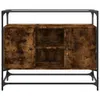 vidaXL Sideboard mit Glasplatte Räuchereiche 98x35x81 cm Produktbild-Vorschau 4