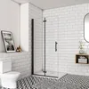 100x195cm Walk in  Schwarz Faltbar+drehbar 6mm Nano ESG Produktbild-Vorschau 1