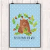 Mr. & Mrs. Panda Bild Bär König DIN A5 - Blau Pastell - Produktbild-Vorschau 2