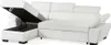 Ecksofa mit Schlaffunktion - Ecke Links - Leder - Weiß - Produktbild-Vorschau 6
