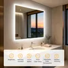 WISFOR LED Badspiegel 90x90 cm, Badezimmerspiegel mit Produktbild-Vorschau 4