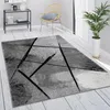 Teppich Grau Wohnzimmer Vintage Kurzflor Geometrisch Produktbild-Vorschau 1