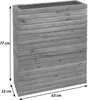 A grey wooden planter box with dimensions indicated by measurement lines and text. Produktbild-Vorschau