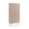 NATURA Armoire 87cm 5 Étagères Beige Macchiato Boho Pieds Voir les images du produit 1