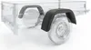 Two black trailer fenders are shown on a transparent trailer chassis with wheels. Produktbild-Vorschau