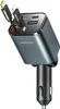 A close-up shot of a car charger with two cables plugged in. Produktbild-Vorschau