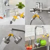 A collage of four images showing different applications of a Y-splitter valve for faucets and showers. Produktbild-Vorschau