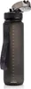 A black water bottle with measurement markings on a white background. Produktbild-Vorschau