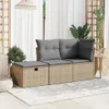 vidaXL Záhradná stolička s vankúšom béžová 55x55x37 cm Poly Náhľad obrázku produktu 3