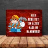 Alter Hase im Handwerk Bauarbeiter Metallschild XXL in Produktbild-Vorschau 4