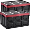 Two black and red foldable storage boxes are stacked on top of each other against a white background. Produktbild-Vorschau