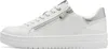 A side view of a white sneaker with a silver accent on the heel and a zipper. Náhľad obrázku produktu
