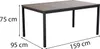 A table with dimensions shown. Anteprima dell’immagine prodotto