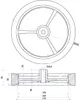 K200*M10 Ruote universali per tosaerba d=200mm con bullone Anteprima dell’immagine prodotto 3