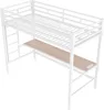 Łóżko loftowe Sweiko 90x200 cm, stolik z USB i gniazdkiem, Podgląd zdjęcia produktu 7