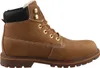 Auf dem Bild ist ein gelber Stiefel zu sehen der eine robuste und strapazierfähige Oberfläche hat. Der Stiefel wird von der linken Seite präsentiert und hebt dabei die Schnürung sowie die verstärkten Teile hervor. Produktbild-Vorschau
