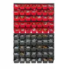 A wall-mounted organizer filled with various hardware items like screws, nuts, and bolts. Náhled obrázku produktu