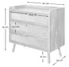 CALICOSY - Commode 3 tiroirs avec façades en rotin naturel Voir les images du produit 6