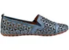 Gemini Damen Slipper Leder Mokassin floral Blumen Cutouts Produktbild-Vorschau 3