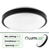 LUMILED LED Deckenleuchte 2 x E27 Fassung IP44 30cm schwarz Produktbild-Vorschau 4