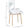 HOMCOM Coiffeuse avec miroir table de maquillage style Voir les images du produit 12