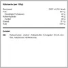 Nutritional information and ingredients list for a food product. Anteprima dell’immagine prodotto