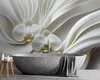 Vlies fototapete Weiße Orchidee abstrakt 3D 300x210 cm Produktbild-Vorschau 2