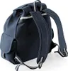 A navy blue canvas backpack shown from the back and side. Voir les images du produit