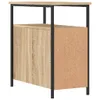 A side view of a wooden cabinet with black metal legs and frame. Náhled obrázku produktu