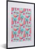 MuchoWow® Gerahmtes Poster Sommer - Rosa - Blau 40x60 cm - Produktbild-Vorschau 1